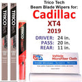 2019 Cadillac XT4 Beam Blade Wipers (Set of 3) w/Rear Wiper