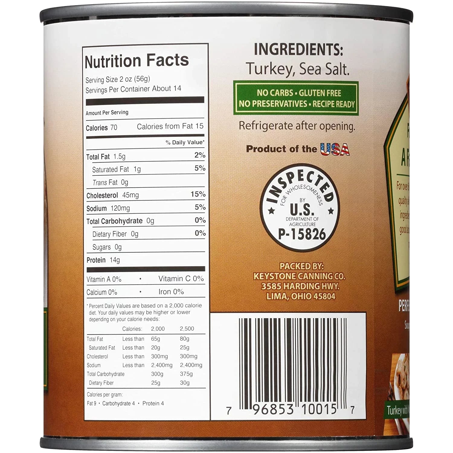 (6 Pack) Keystone All Natural Turkey 28 oz Can  Emergency Survival Food For Camping Hiking and Backpacking Ready to Eat- Pack of 6 Cans