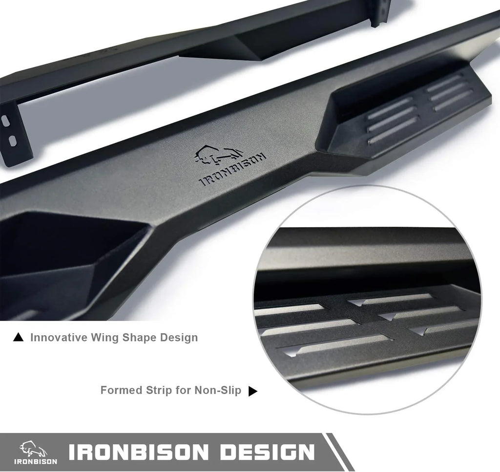 IRONBISON Defender Running Boards Fit 2018-2024 Jeep Wrangler JL 4 Door(Excluded 2018 Wrangler JK) SUV 5" Drop Side Steps Nerf Bars Rock Slider Fine Texture Black(2pcs)