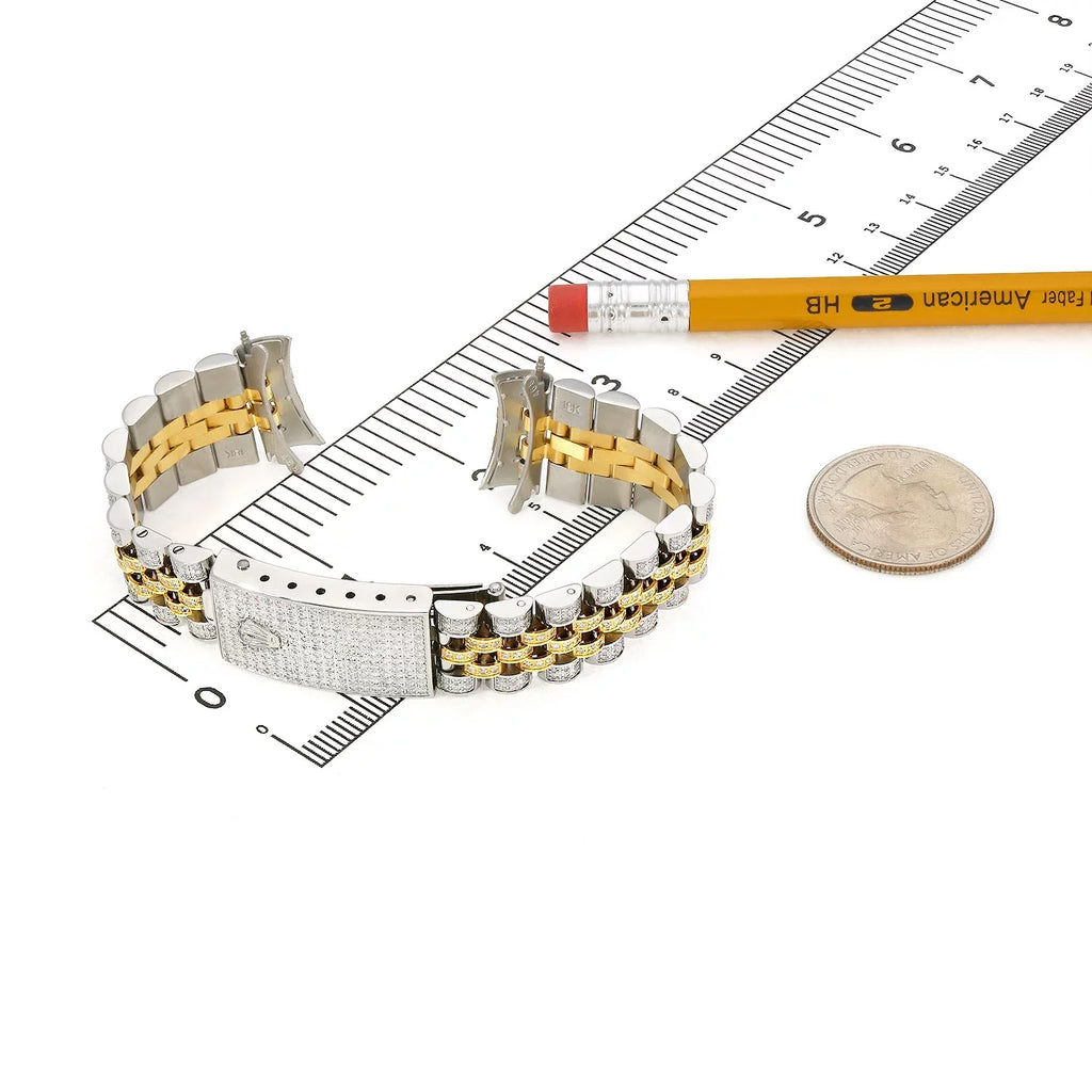 Rolex Datejust 2-Tone Yellow Custom 4.5C Natural Diamond Jubilee 36mm Watch Band