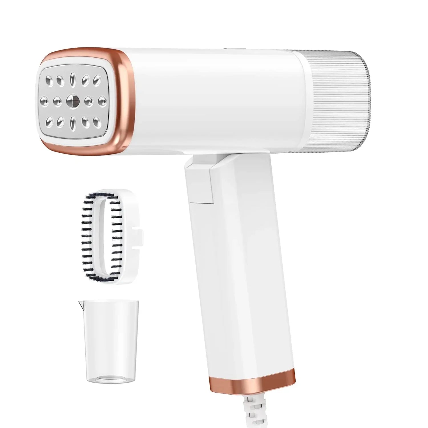 iMounTEK 1000W Portable Handheld Steamer with Brush Foldable Travel Electric Steamer for Garments Clothing Wrinkles Remover 30S Heat up 120ML liquid Tank, White