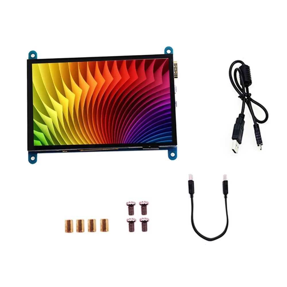 Arealer 5 InchCapacitive Touchscreen Display 800*480 Resolution Small Portablewith USBInterface matching with Raspberry Pi Tool