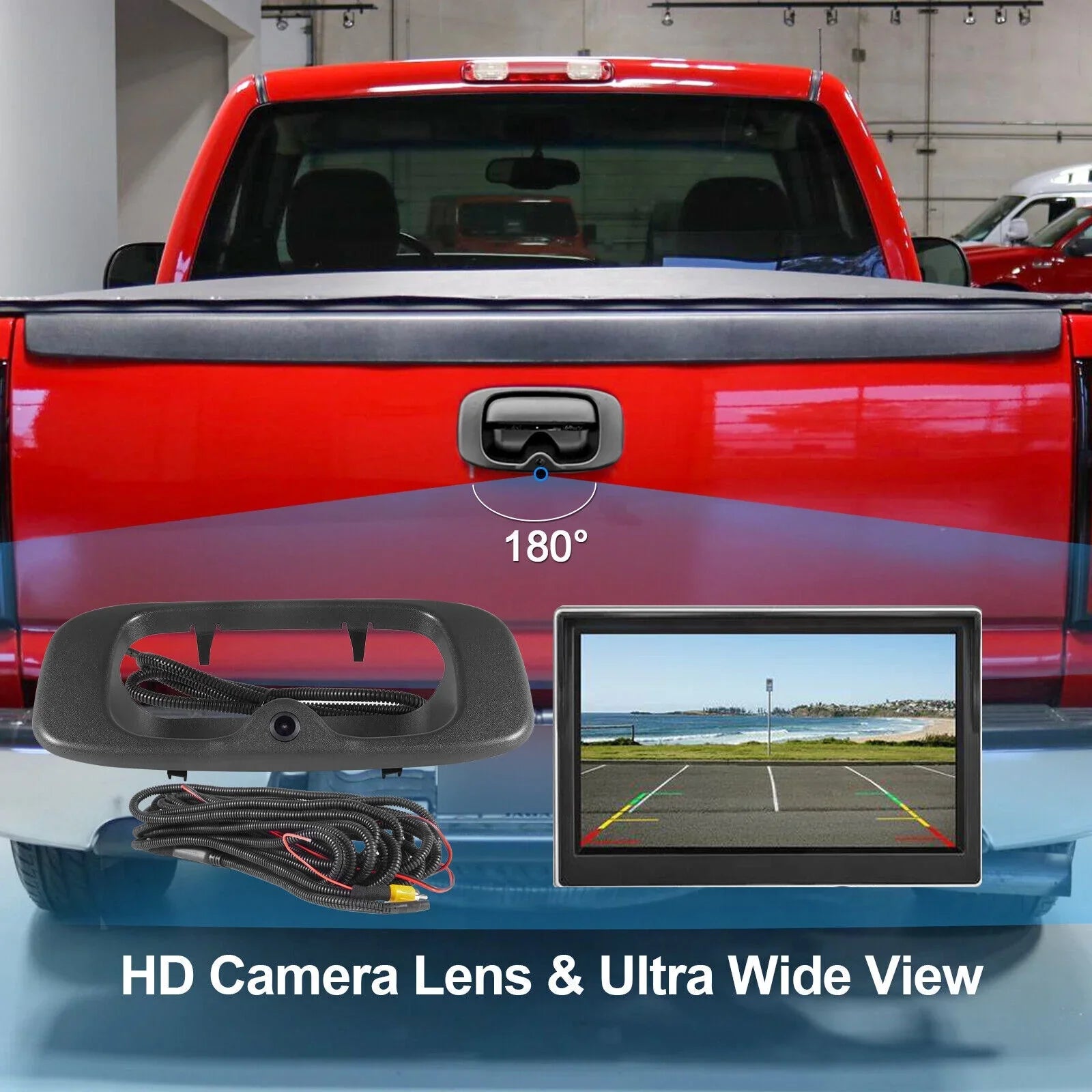 Rear View Backup Tailgate Handle Camera for 1999-2006 Chevy Silverado GMC Sierra