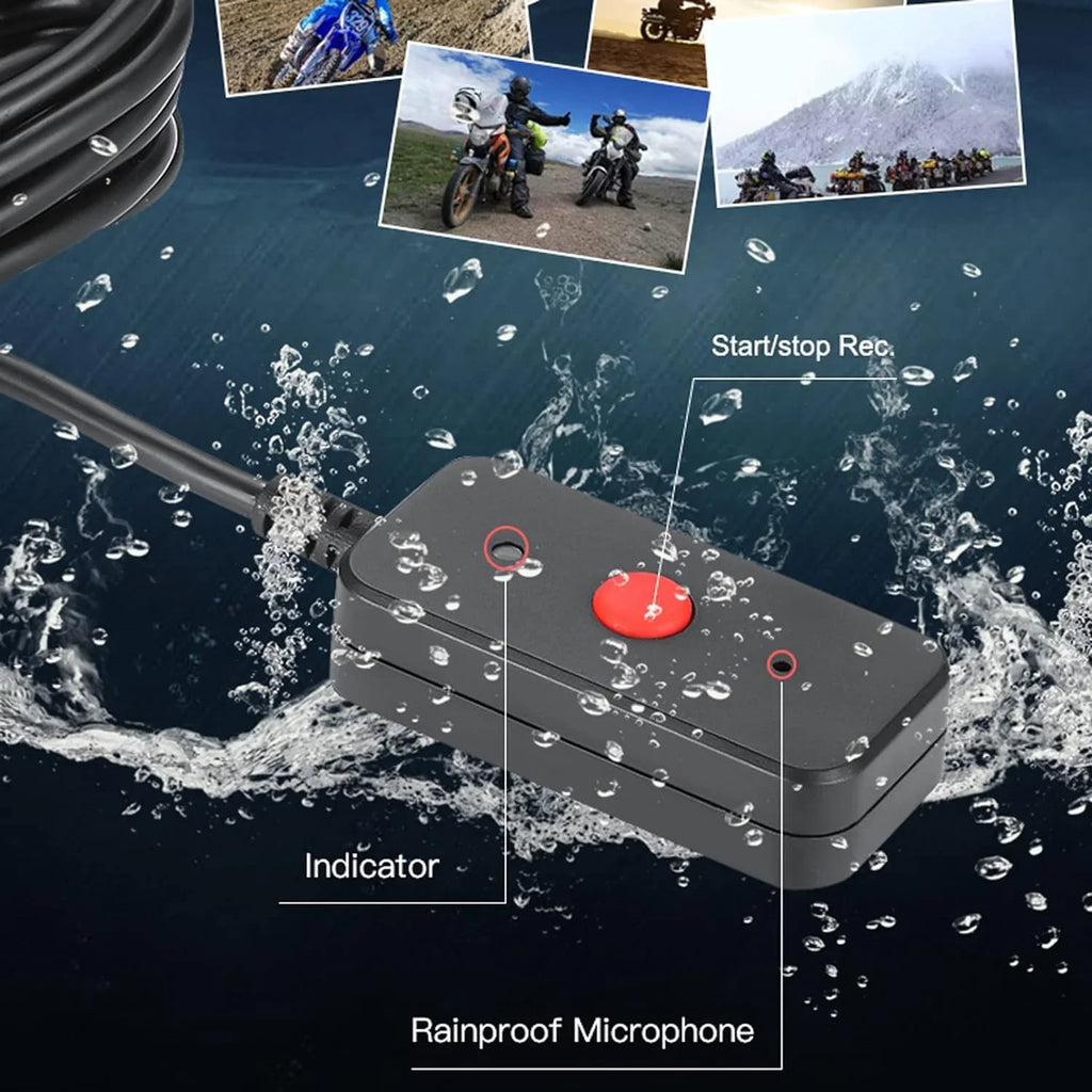 Motorcycle Camera with Recording Function Dash Cam Front and Rear 1MP AHD (720P) HD Camera 120° Wide Angle Motorcycle Accessories 1080P+720P Video Recording (Only Support 1 Channel 1080P)