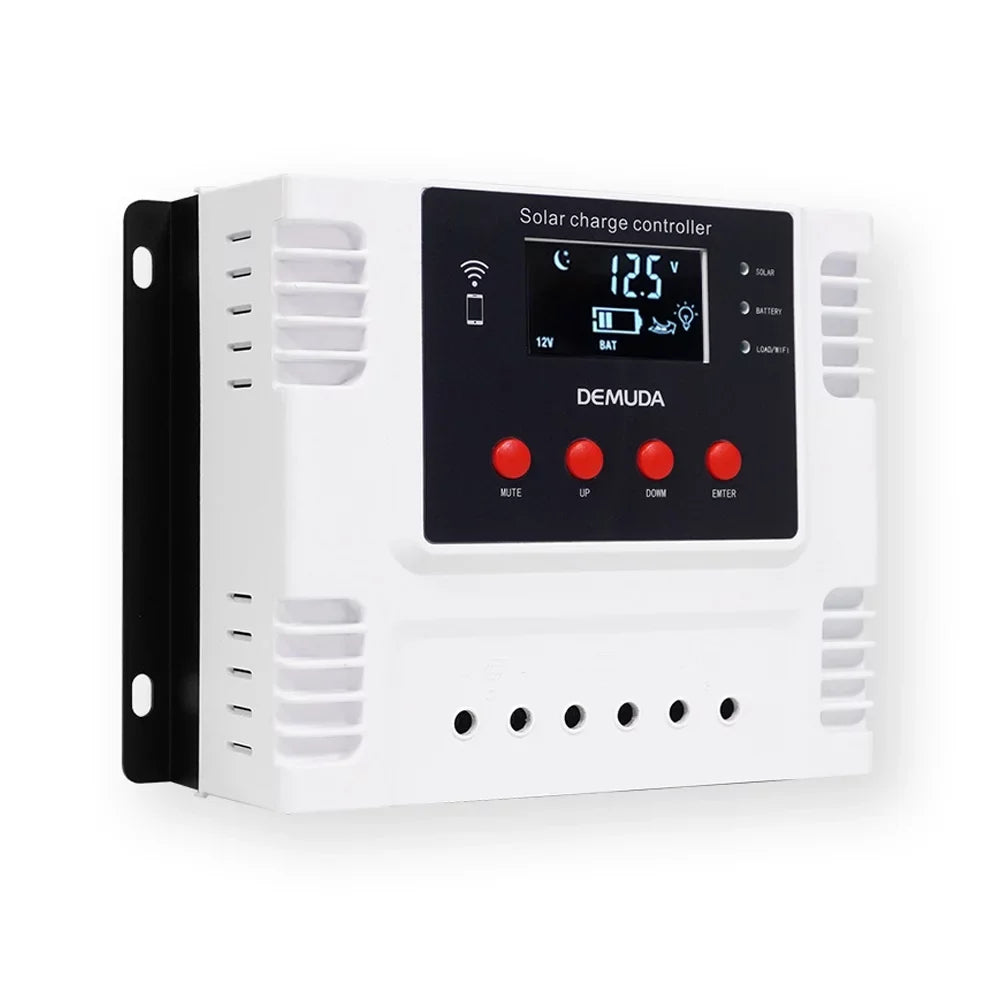 Lixada Intelligent Solar Charger Controller 12V/24V with Mobile App Real-time Data LED Display for Leadacid Ternary Iron Batteries PWM