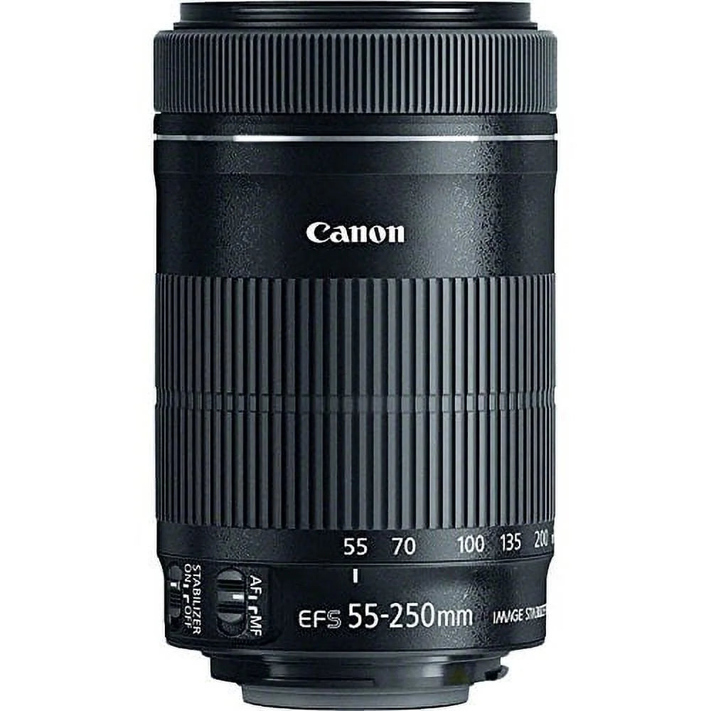 For EOS 6D, 70D, 5D MK II III, Rebel T3, T3i, T4i, T5, T5i SL1.. PagingZone Deluxe Kit Includes, 3Piece Filter Set + Lens Case + Lens Hood + 32GB Class 10 Card.  EF-S 55-250mm IS STM Camera Lens
