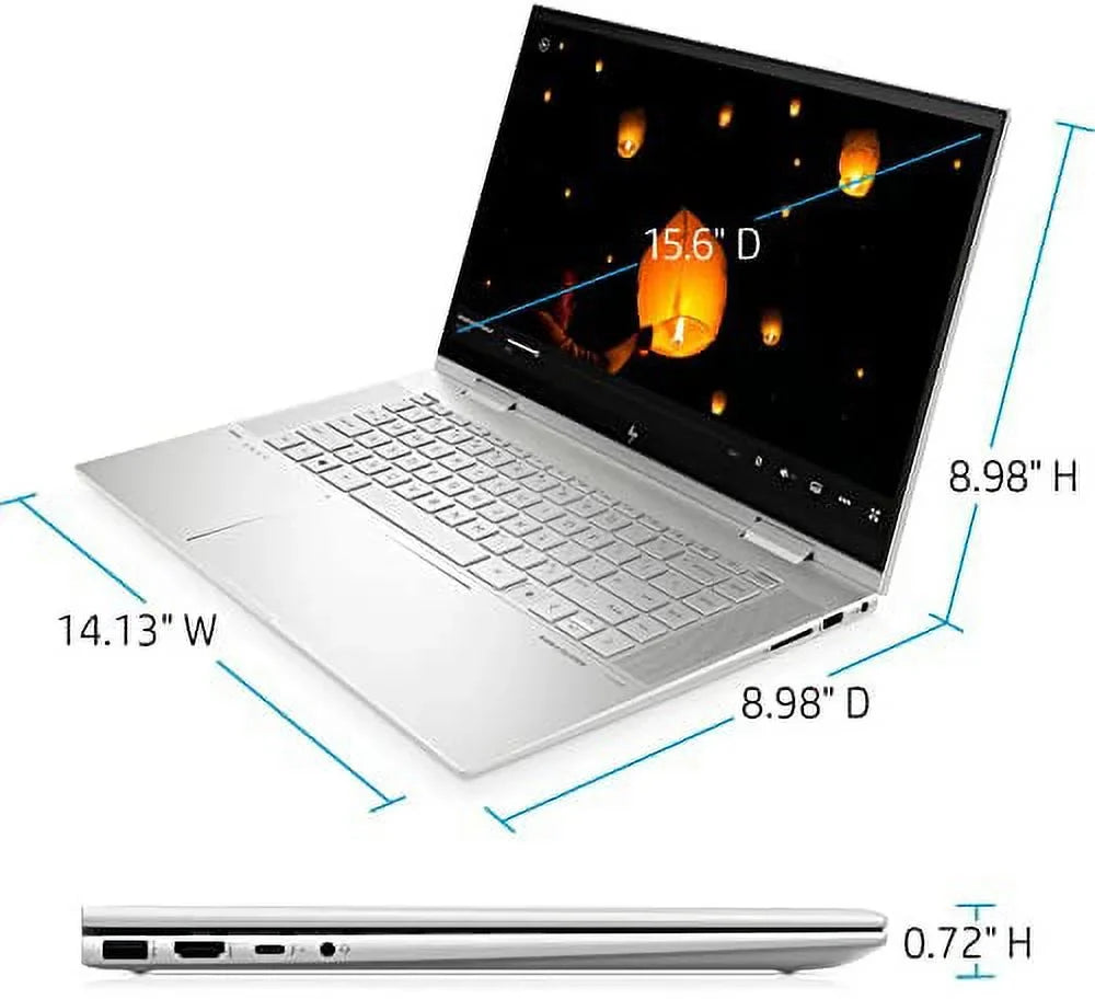 2022 Envy X360 15.6" FHD IPS Touchscreen 2-in-1 Laptop 12th  Core i7-1260P 12-Core Iris Xe Graphics 16GB DDR4 1TB SSD Thunderbolt 4 WiFi 6 Backlit KB FP Reader Win 11 Home w/ RATZK 32GB USB