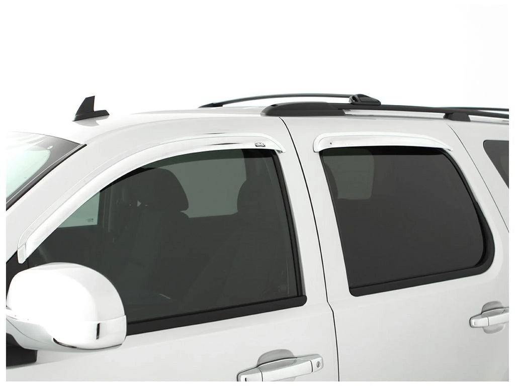Auto Ventshade (AVS) by RealTruck Outside Mount Front Window Ventvisor 2Pc - Chrome appropriate with Select: 2017-2019 Nissan Titan Xd, 2021 Nissan Titan Sv/Sl/Platinum Reserve