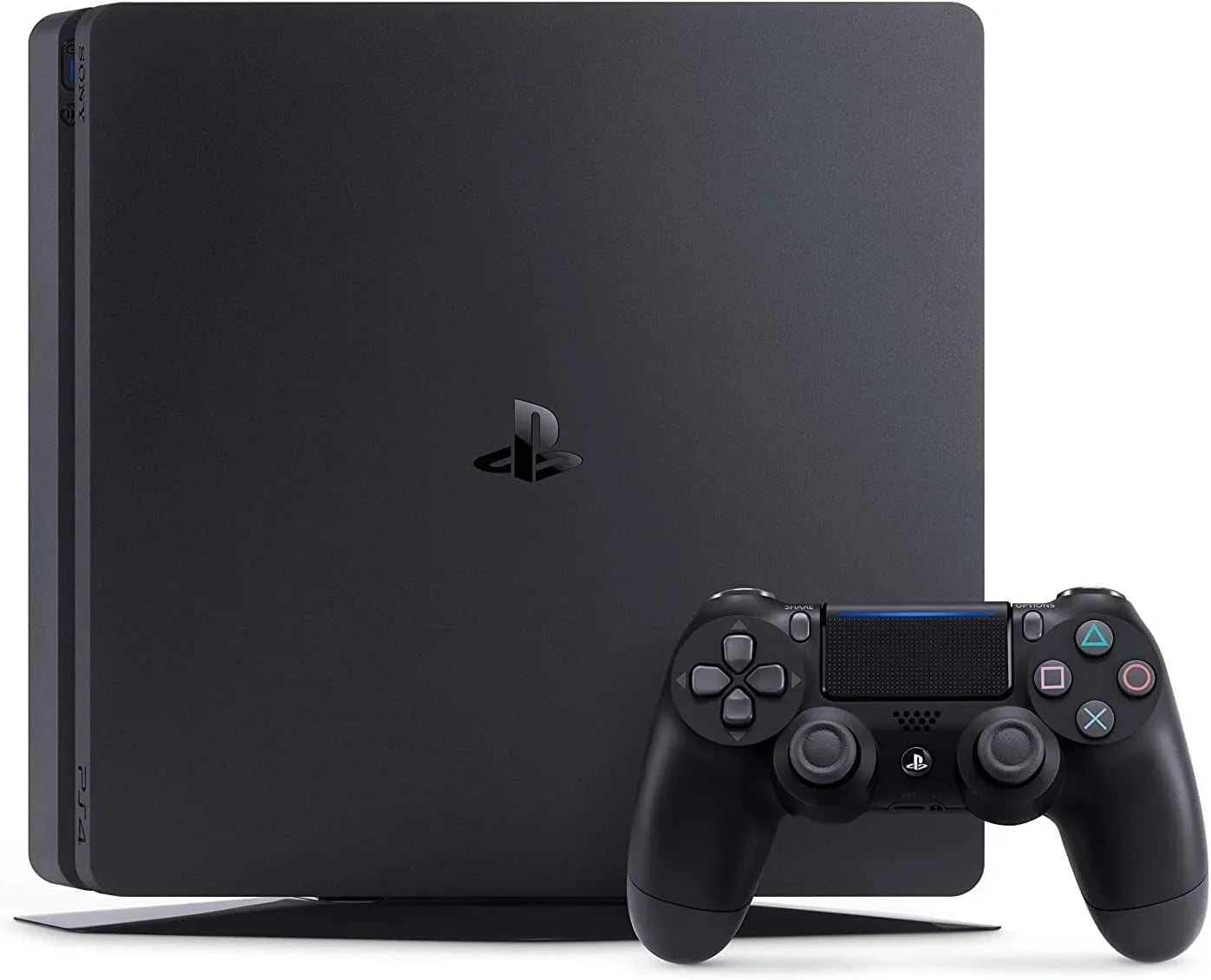 Pre-Owned  PlayStation 4 Slim 1TB Black Gaming Console + Gaming Earbuds With Microphone BOLT AXTION Bundle (Refurbished: Like New)