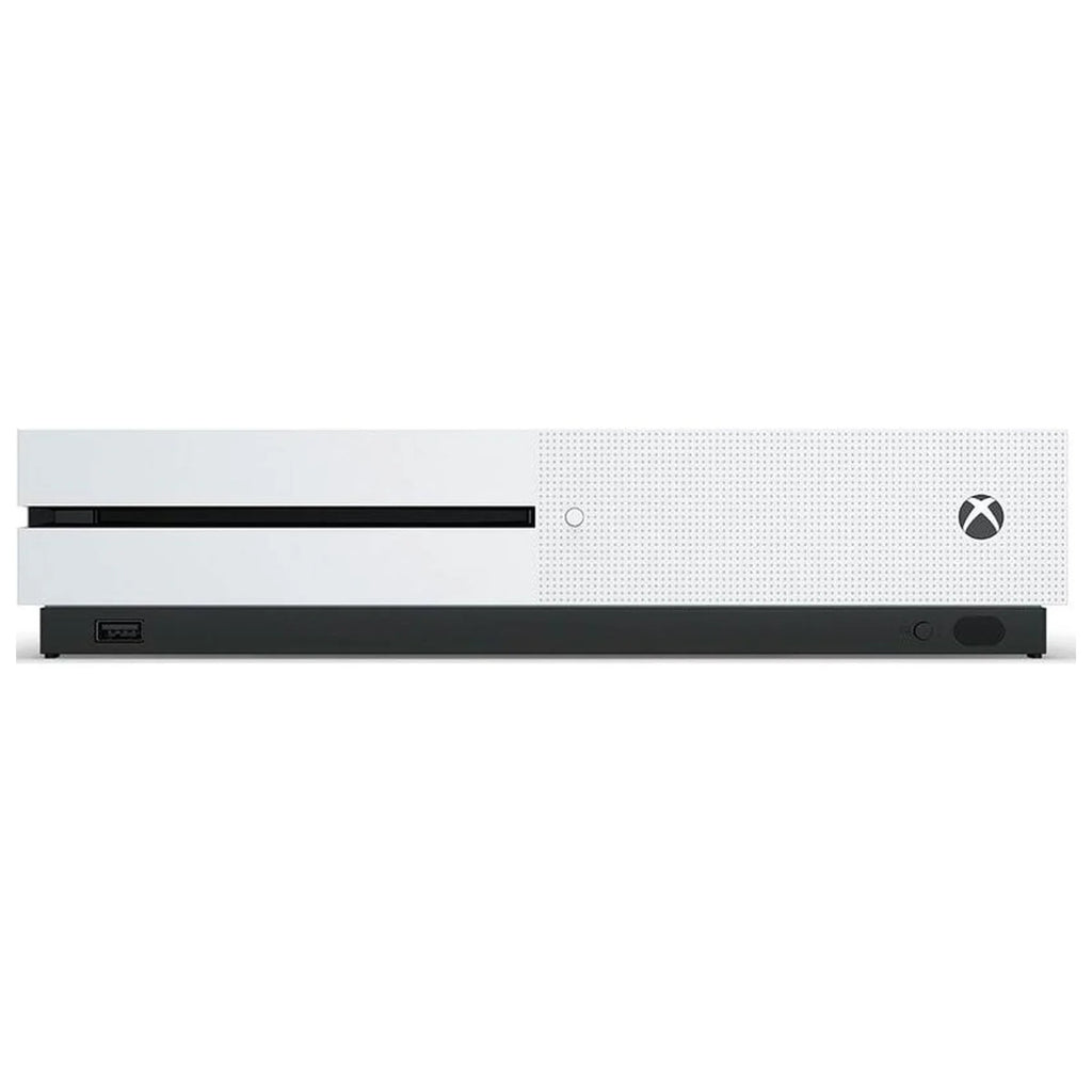 Pre-Owned  Xbox One S 1TB with 2 Controller, 4K Ultra HD White with BOLT AXTION Cleaning Kit Headset Bundle (Refurbished: Like New)