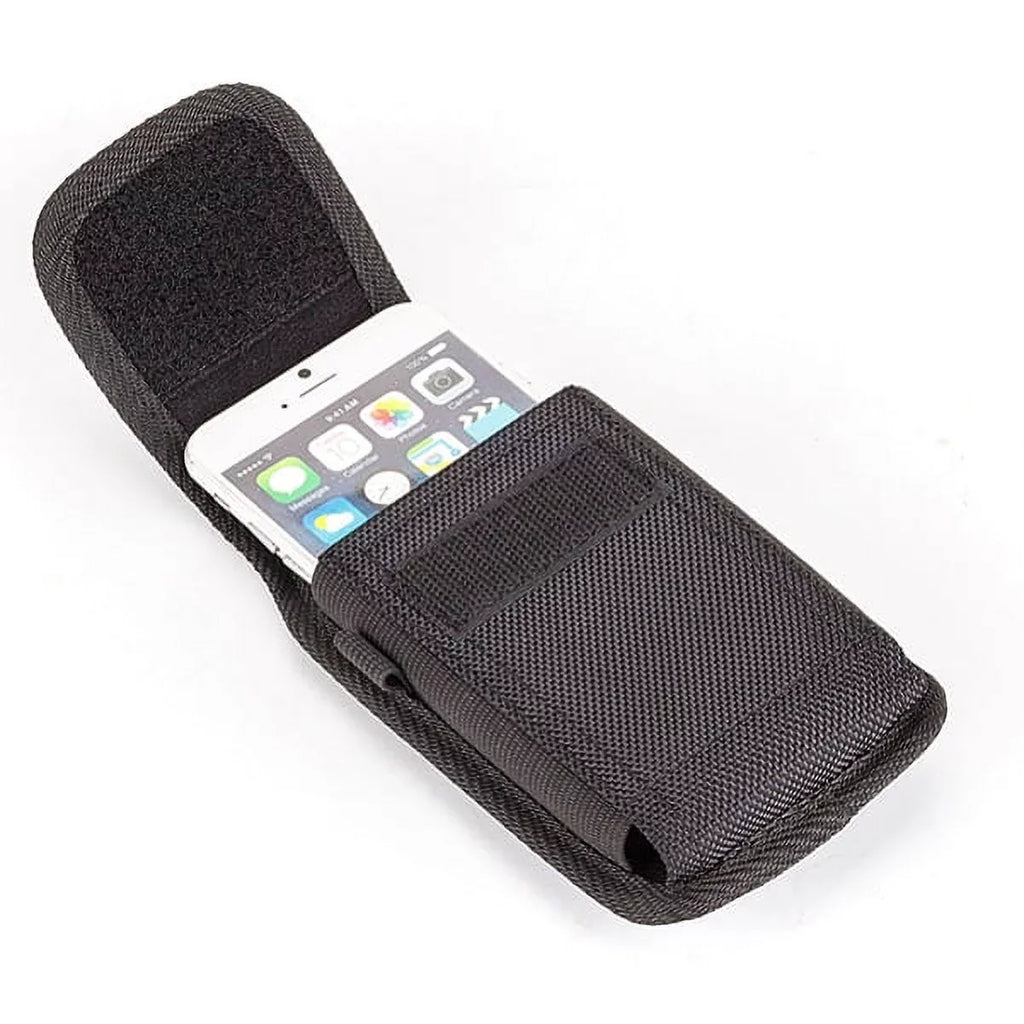 Rugged Canvas Case Holster Metal Belt Clip w Black 6ft Long Type-C Cable Rapid Charge USB Wire Sync Y8K for Blackberry Motion - BLU G9, Vivo XI Plus - Coolpad Legacy - Google Pixel XL 3a XL