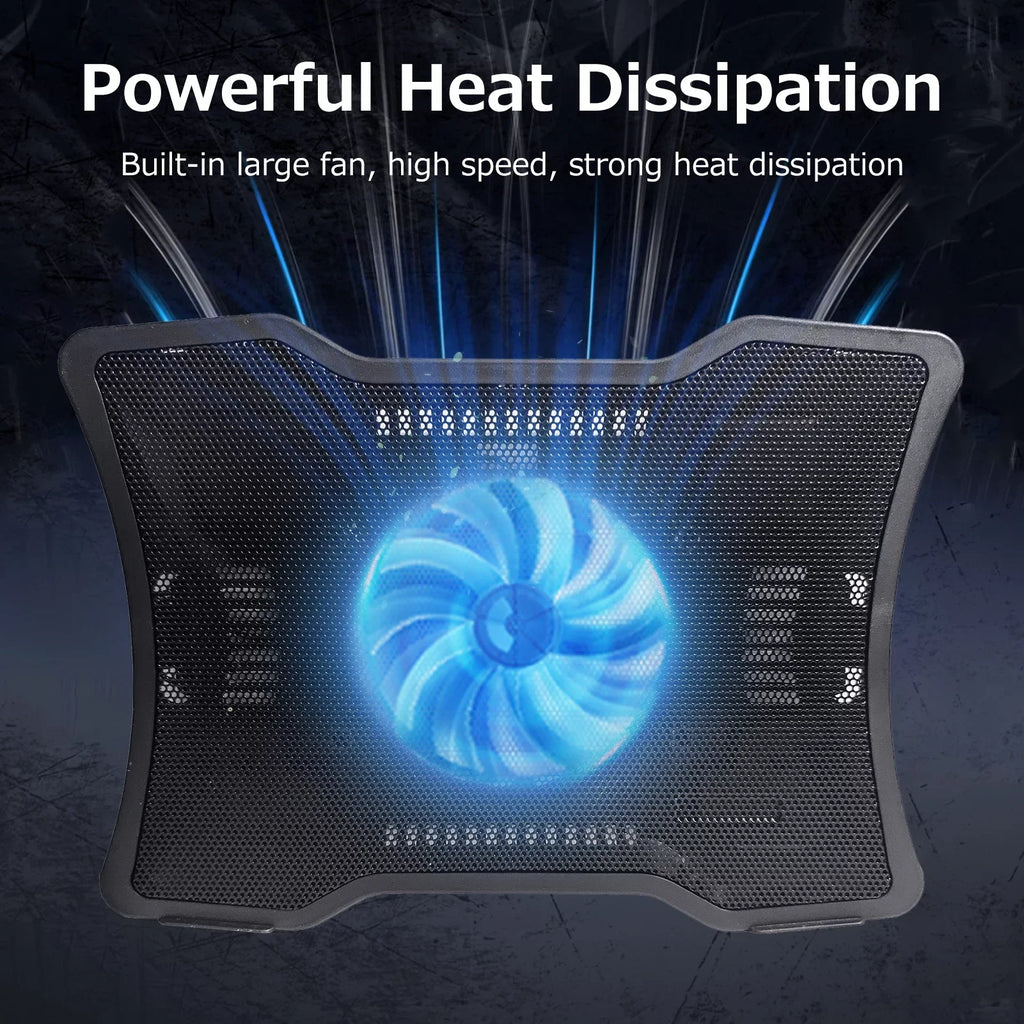 Carevas Portable Laptop Cooler Laptop Cooling Base Single Fan Design Low Noise Two USB Ports Support Laptops Below 14 inch