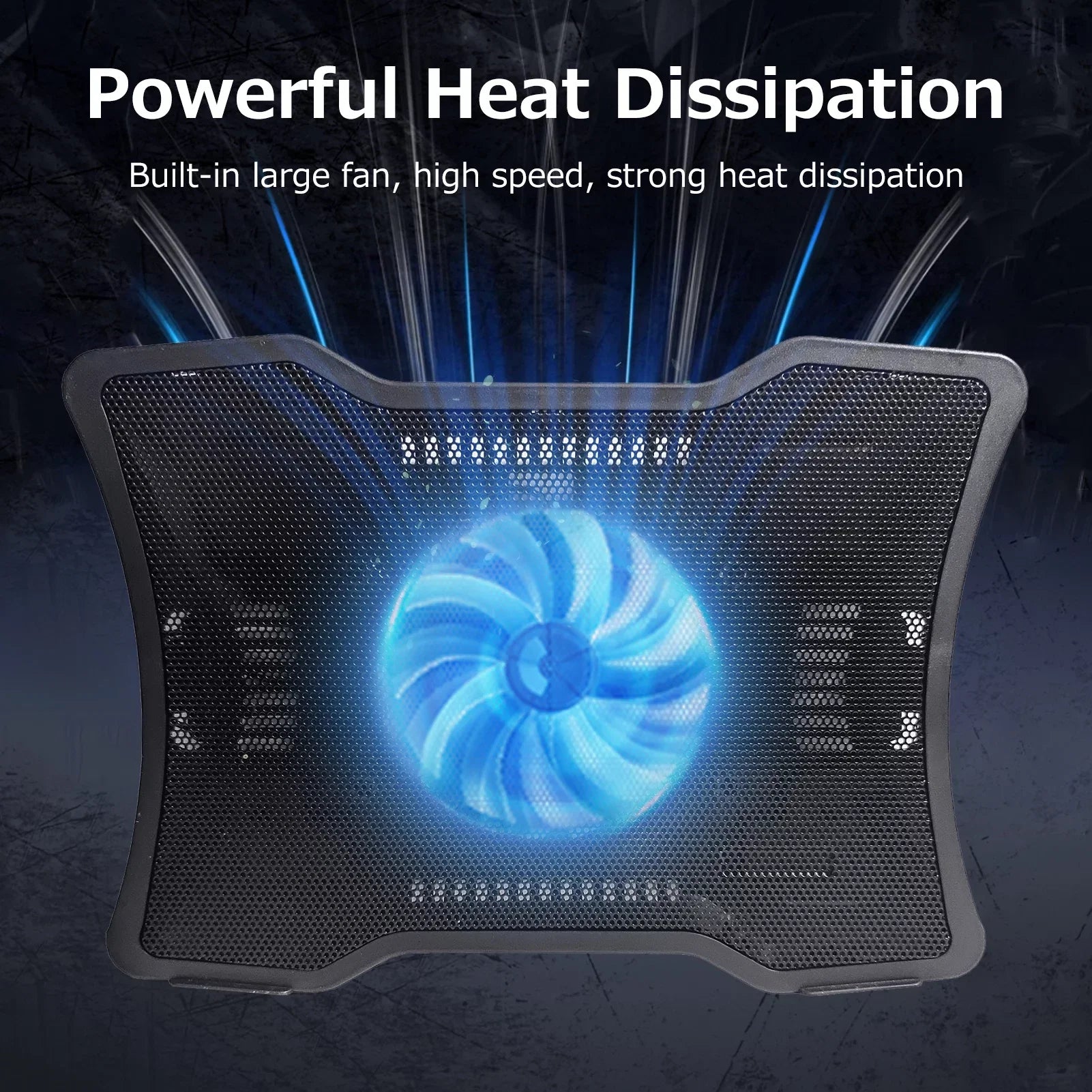 Carevas Portable Laptop Cooler Laptop Cooling Base Single Fan Design Low Noise Two USB Ports Support Laptops Below 14 inch
