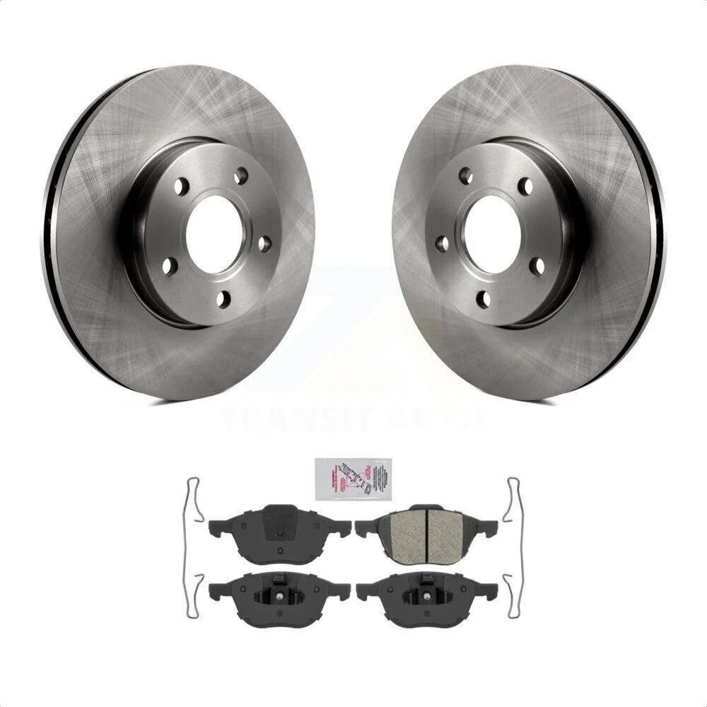 Transit Auto - Front Disc Brake Rotors And Semi-Metallic Pads Kit For  Focus C-Max K8A-103879