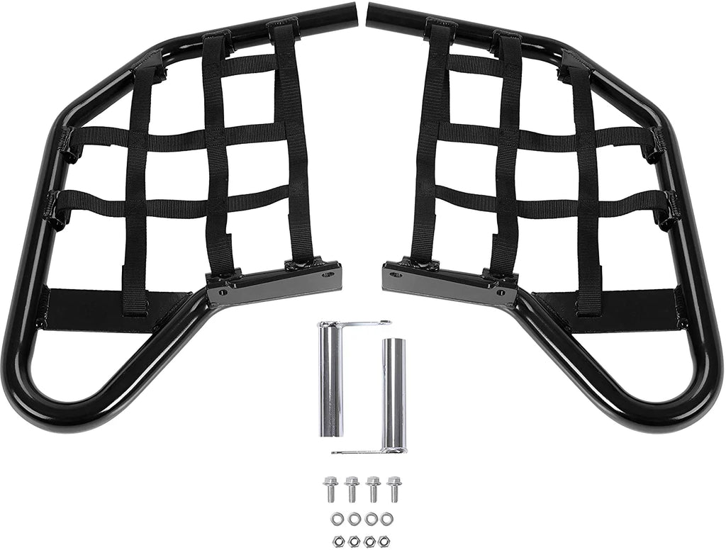 Kojem Aluminium Foot Peg Step  Nerf Bars for Yamaha Raptor 700 Black Side Step with Black Webbing nets  2006-2020