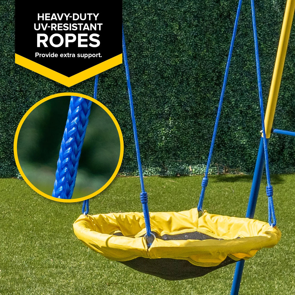 Sportspower Swing and Saucer Swing Metal Set with Heavy Duty A-Frame, holds up to 300 lb.