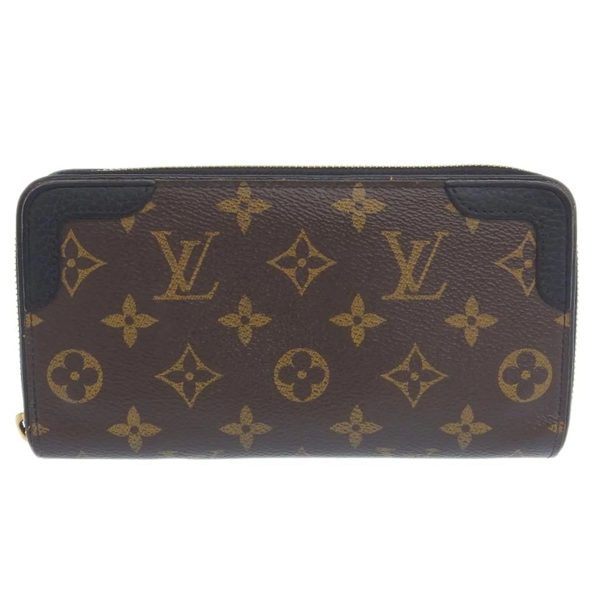 Pre-Owned Louis Vuitton LOUIS VUITTON Monogram Zippy Retiro Round Long Wallet Noir M61855 (Good)