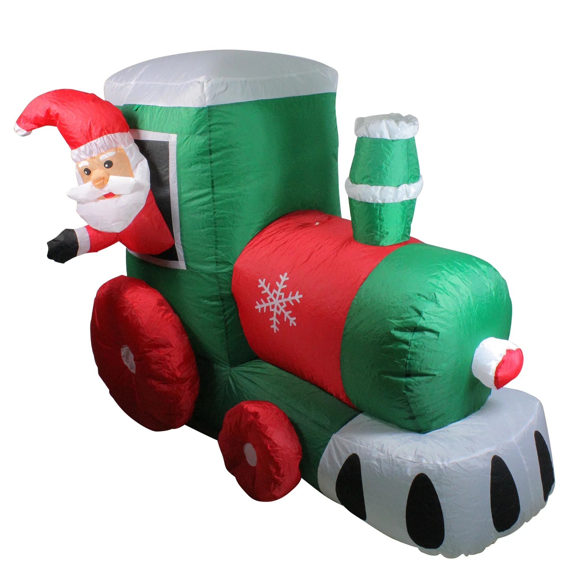 Northlight 4.5' Inflatable Santa on Locomotive Train Lighted Outdoor Christmas Decoration