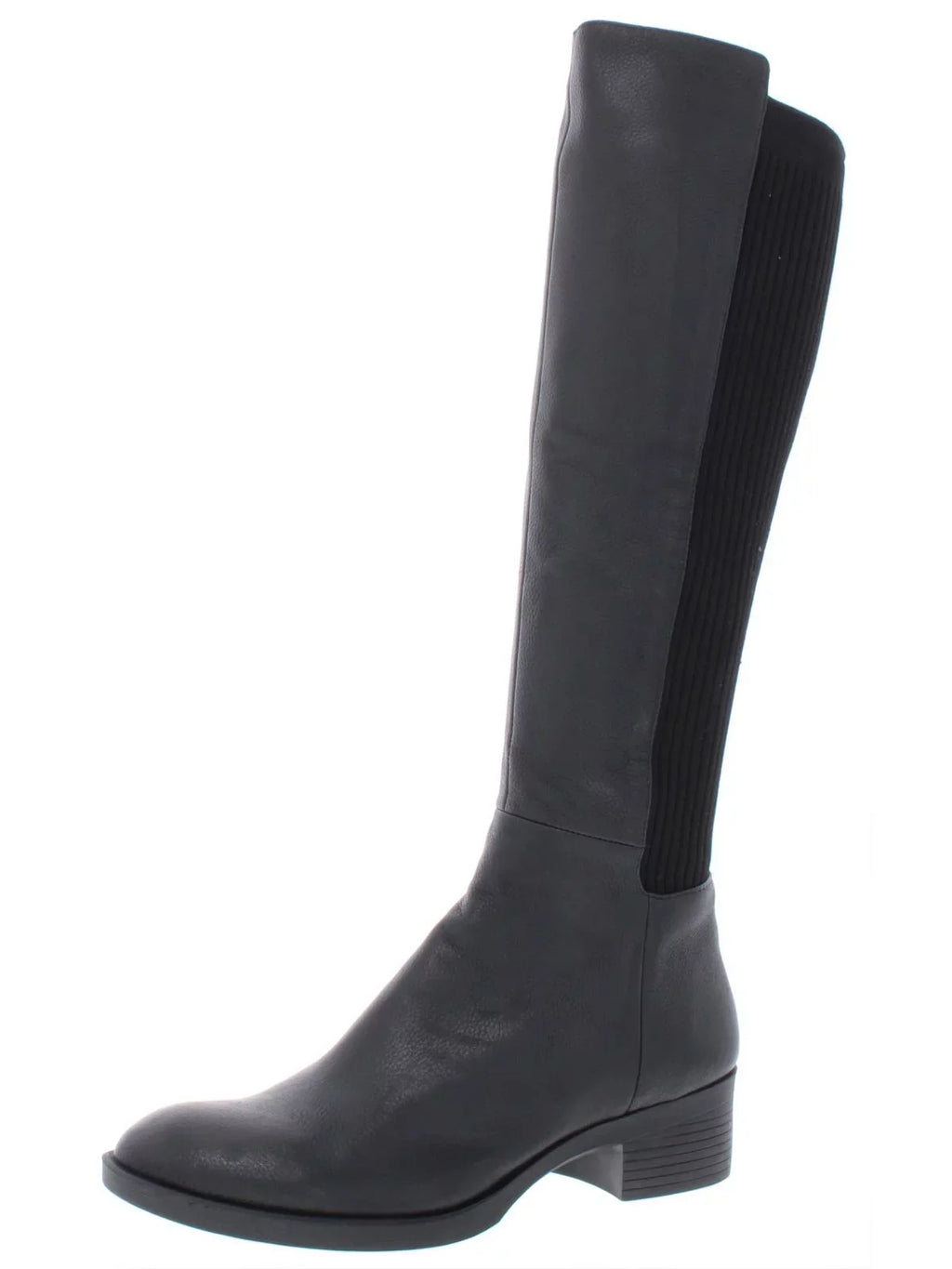Kenneth Cole New York Womens Levon Leather Riding Boots Black 8 Medium (B,M)