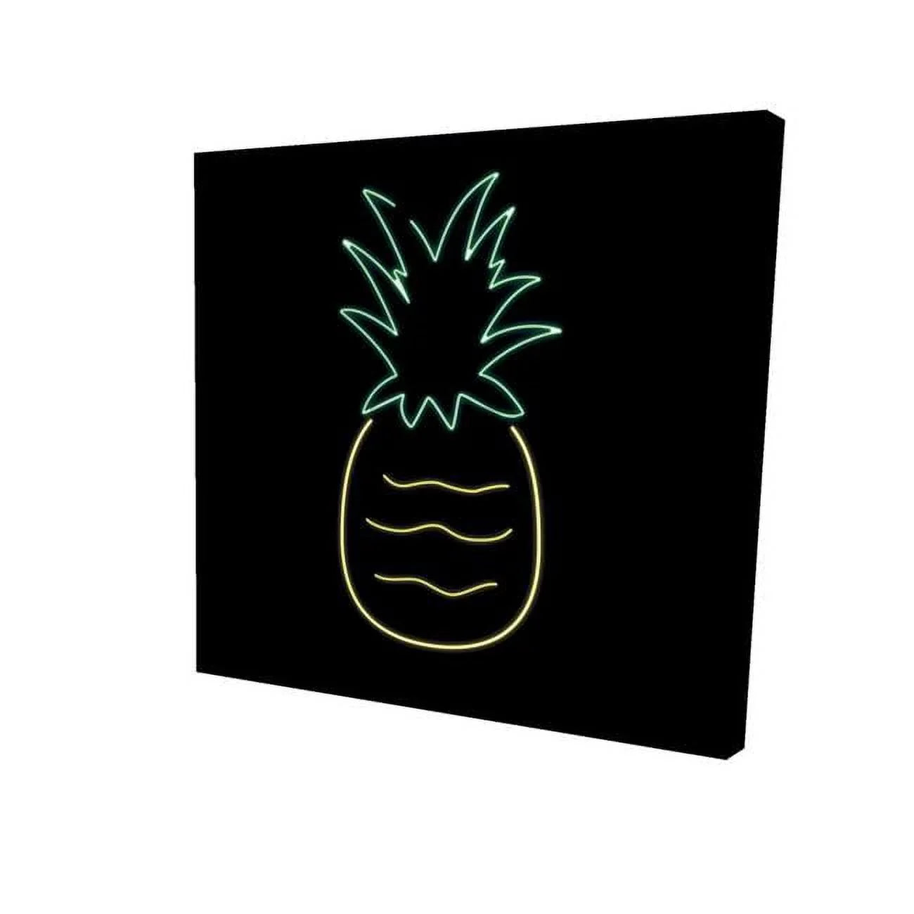 Neon Pineapple-Print on Canvas. 12 x 12 in