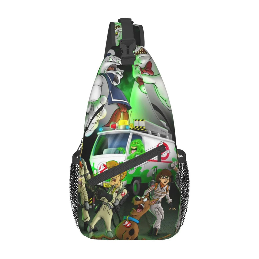 Scooby Ghostbusters Sling Bag Crossbody Backpack Chest Bags Diagonally Travel Daypack For Women Men Adults Teen
