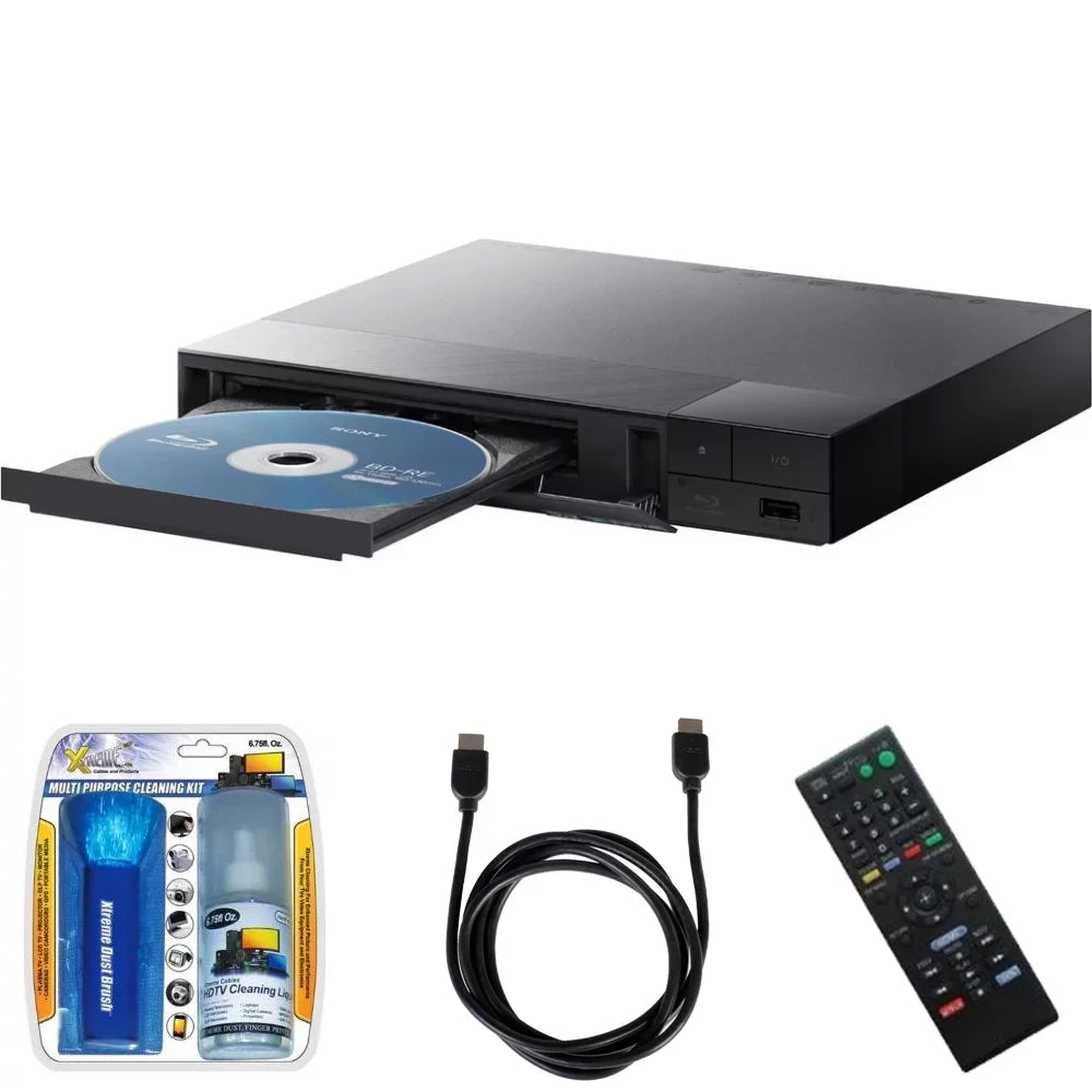 BDP-S1700 Streaming Blu-ray Disc Player w/ Cleaning Kit and HDMI Cable Bundle