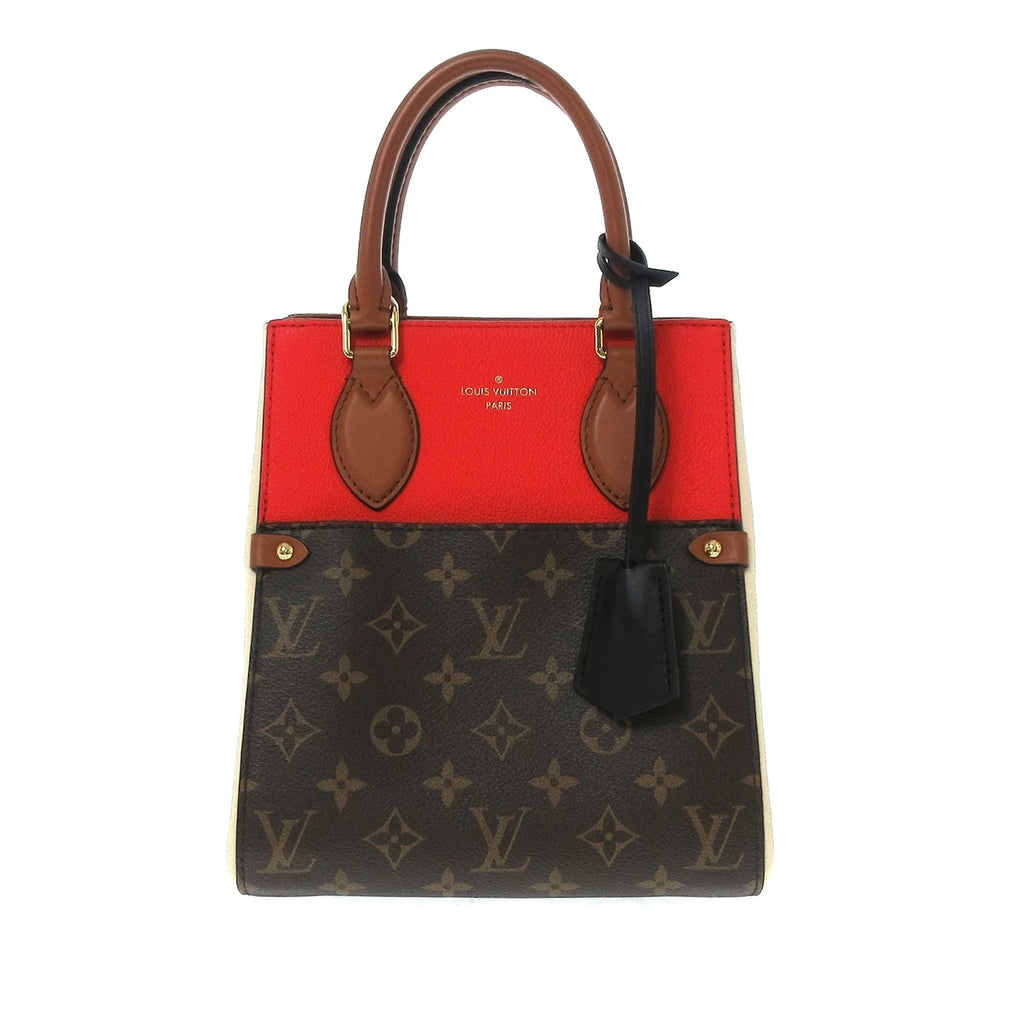 Pre-Owned Authenticated Louis Vuitton Monogram Fold Tote PM Canvas Brown Satchel Unisex (Good)