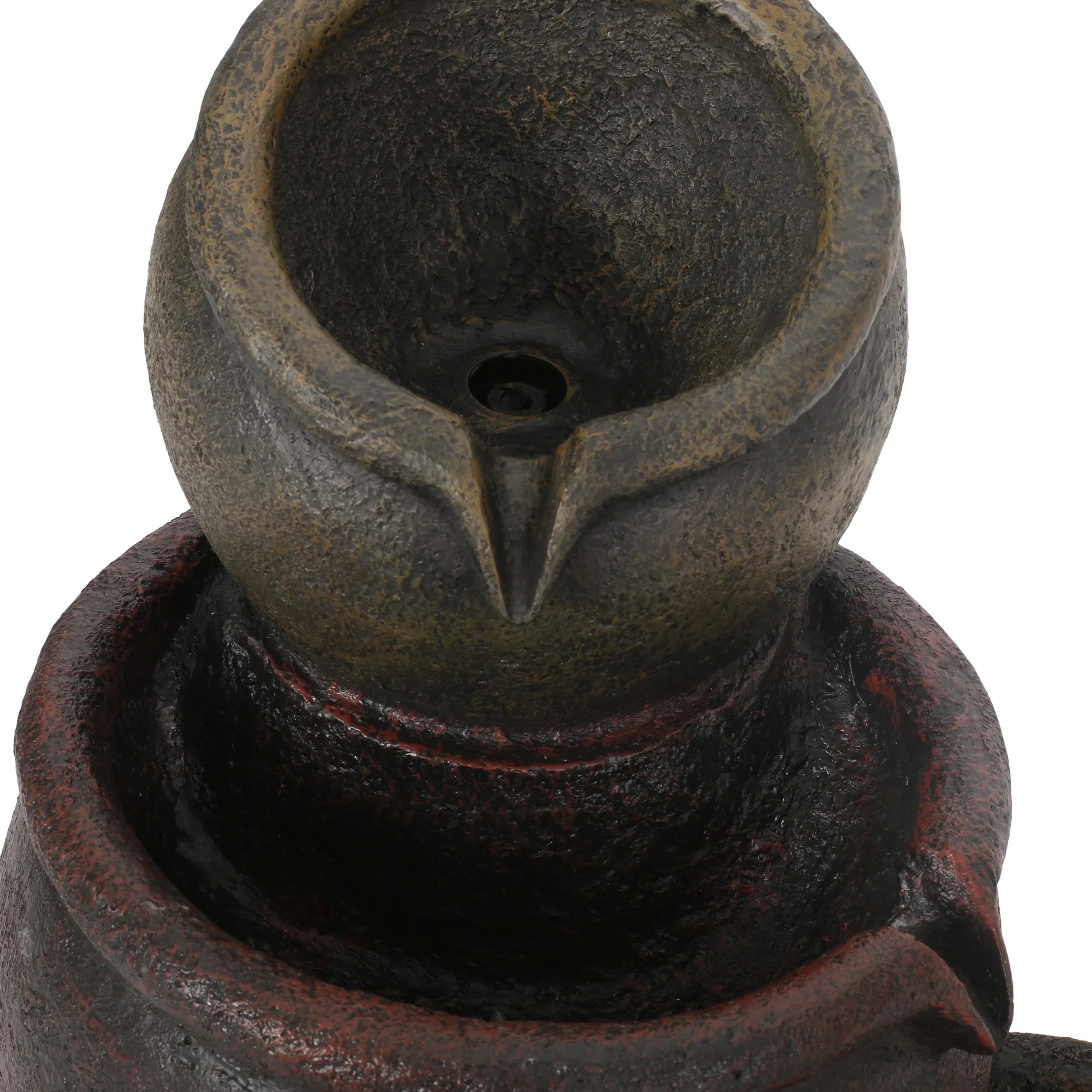 GDF Studio Morrigan Outdoor 3 Tier Jar Fountain, Rustic Multibrown