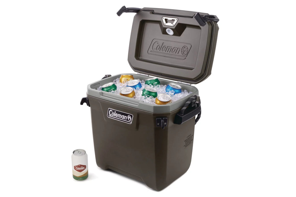 Coleman Convoy High Performance Series 28qt Hard Ice Chest Cooler, Brown, 17.75"' x'13.25" x 19.5"