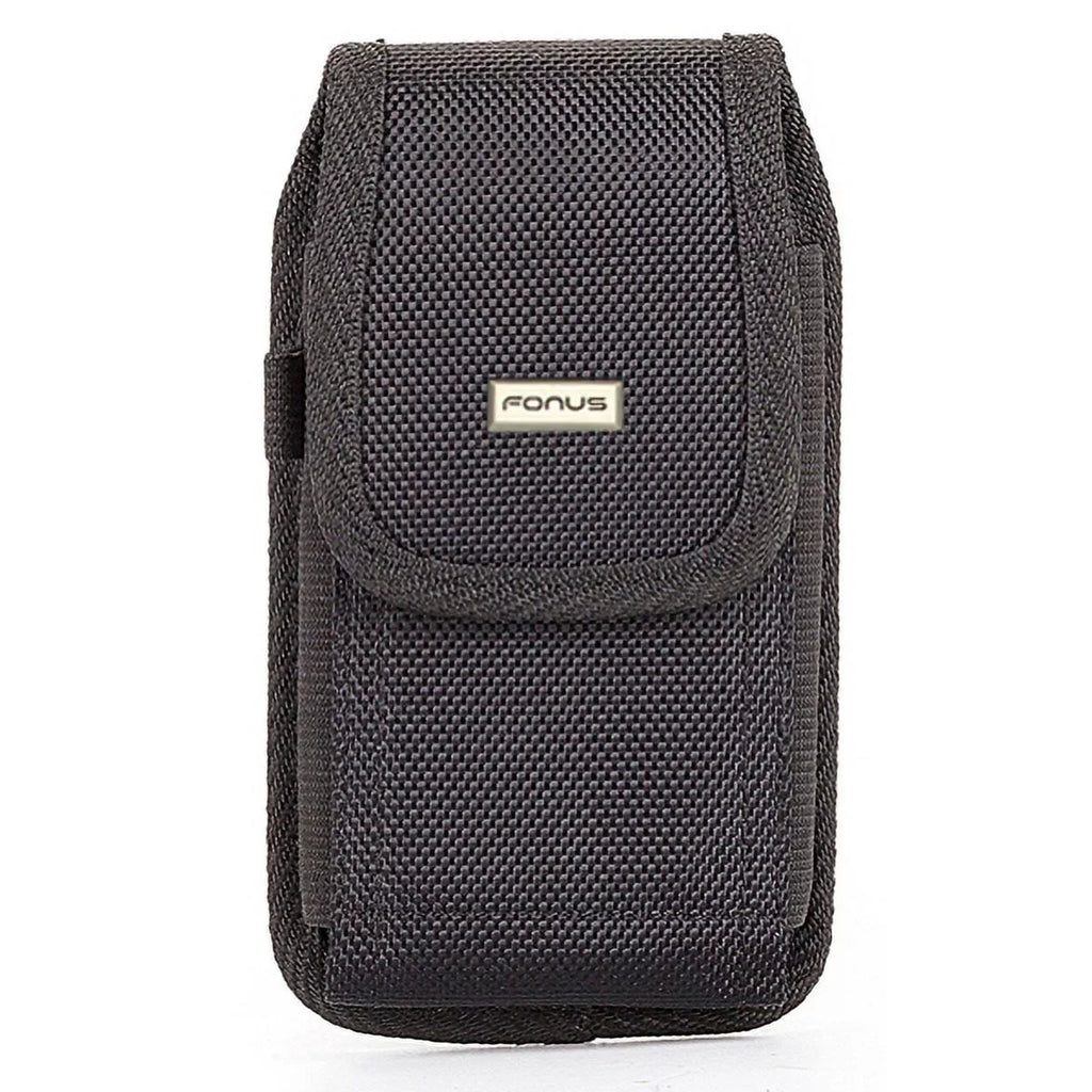 Rugged Canvas Case Holster Metal Belt Clip w Black 6ft Long Type-C Cable Rapid Charge USB Wire Sync Y8K for Blackberry Motion - BLU G9, Vivo XI Plus - Coolpad Legacy - Google Pixel XL 3a XL
