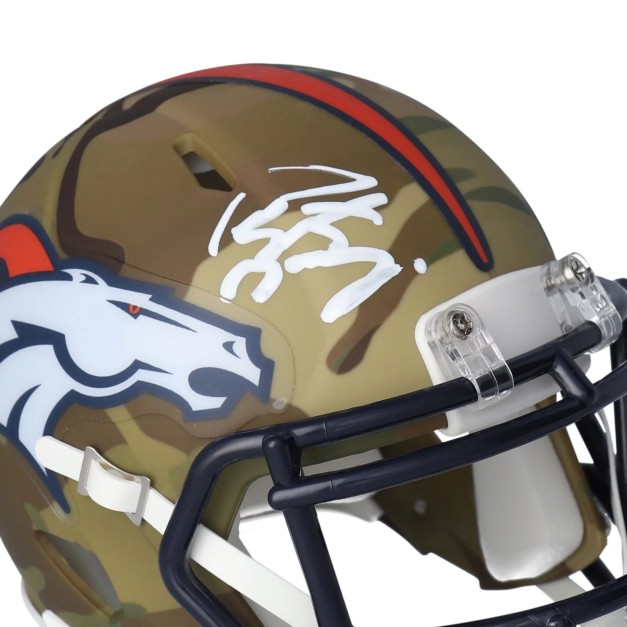 Peyton Manning Denver Broncos Autographed Riddell Camo Alternate Speed Mini Helmet