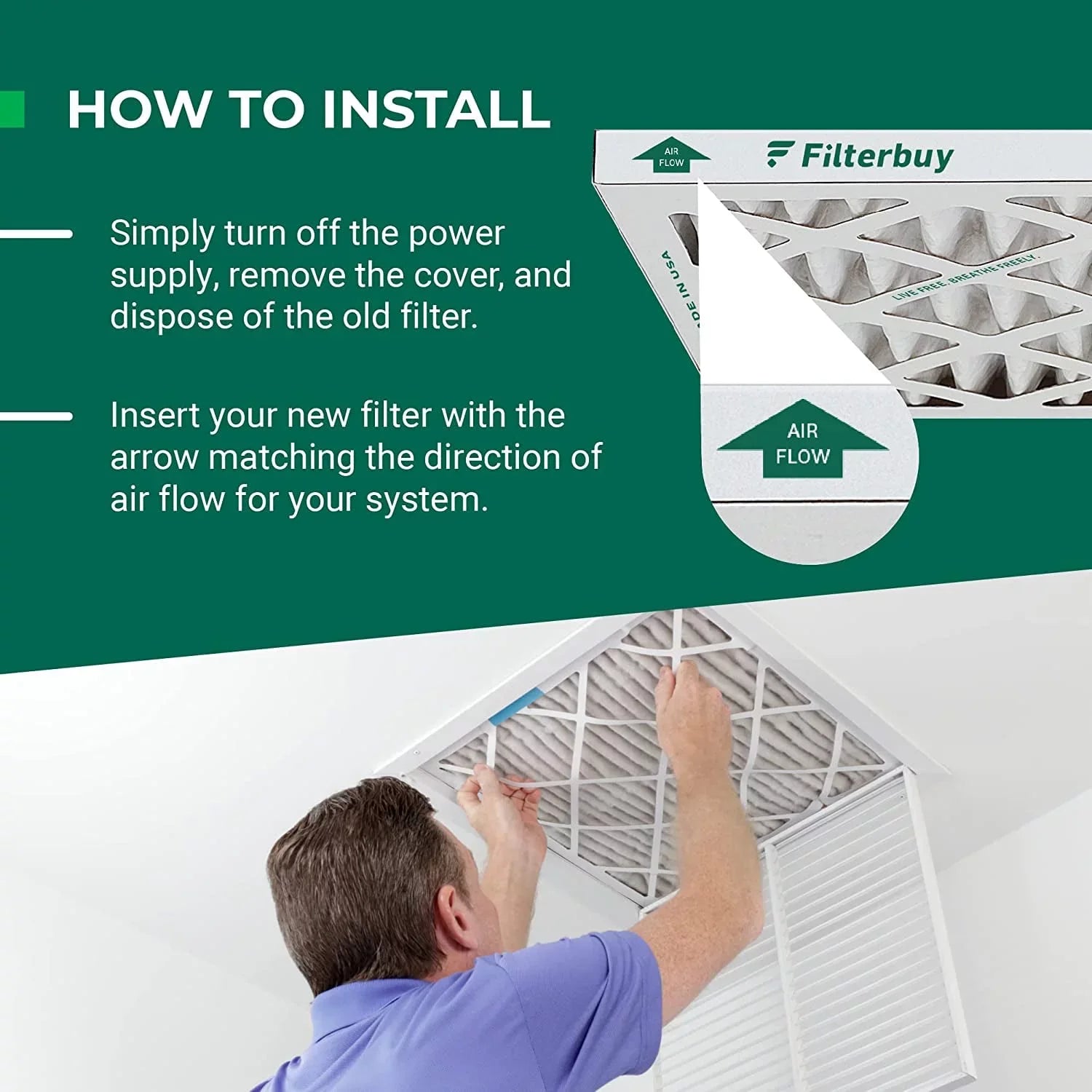 Filterbuy 20x32x2 MERV 11 Pleated HVAC AC Furnace Air Filters (6-Pack)