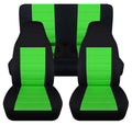 T240-Designcovers suitable with 2003-2006 Jeep Wrangler LJ : Black and Lime Green - Full Set