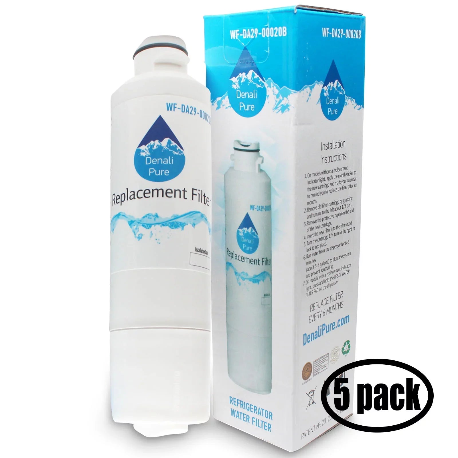 5-Pack Replacement for  HAF-CINEXP Refrigerator aqua Filter - suitable with  HAF-CINEXP Fridge aqua Filter Cartridge