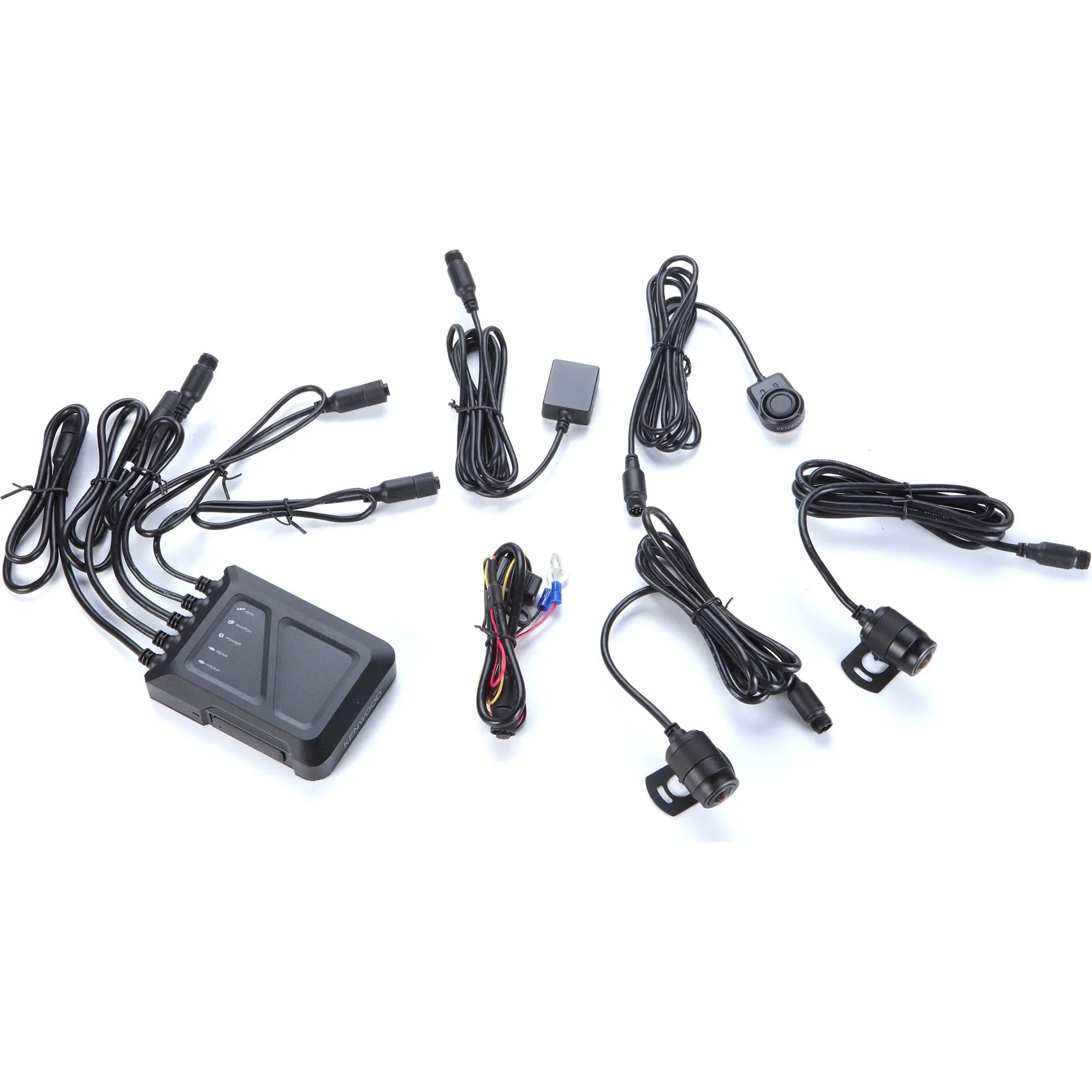 Kenwood STZ-RF200WD Motorsports HD Dash Cam with GPS and Rear-View Camera with 2 Kenwood STZ-RFCC500 16ft (5m) Extensional Cable