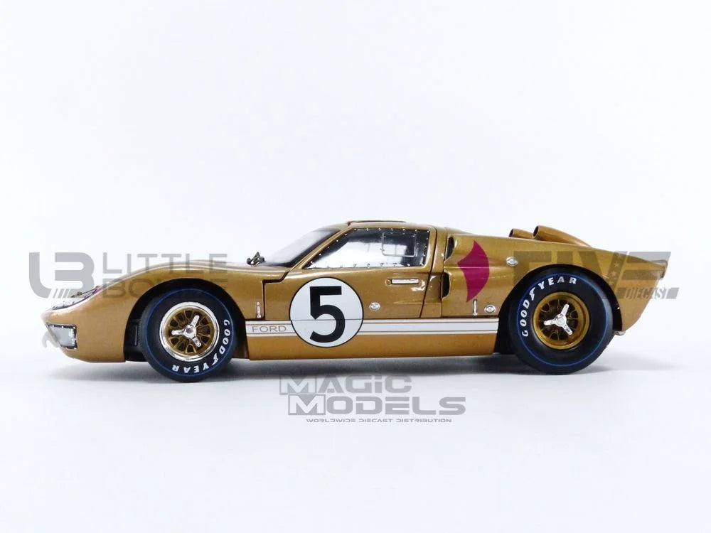 1966  GT-40 MK II #5 Gold Le Mans 1/18 Diecast Model Car by Shelby Collectibles