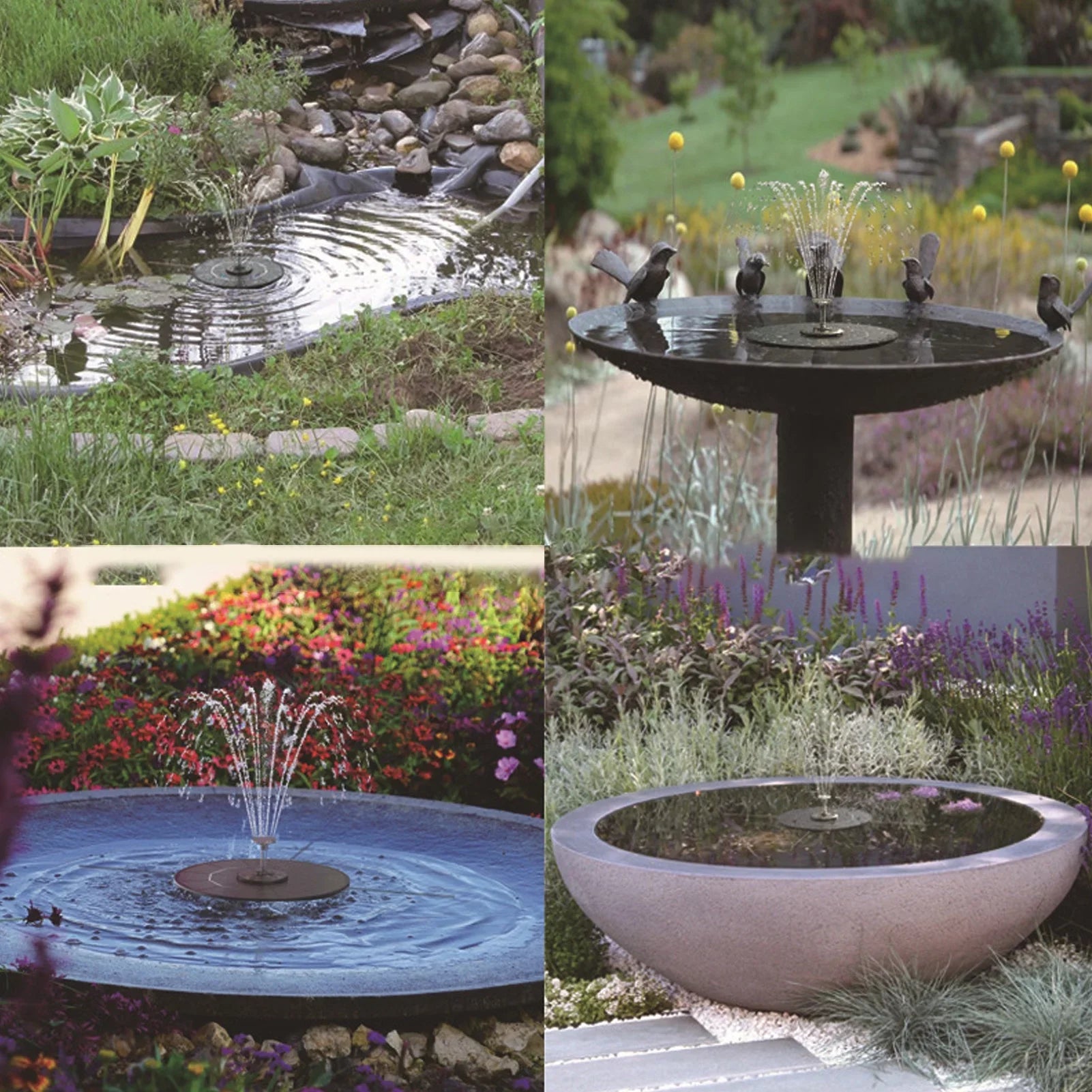 Goldmeet Solar Powered Fountain Pump Professional High Efficiency Landscaping Solar Fountain for Bird Bath Garden Pond Pool Outdoor