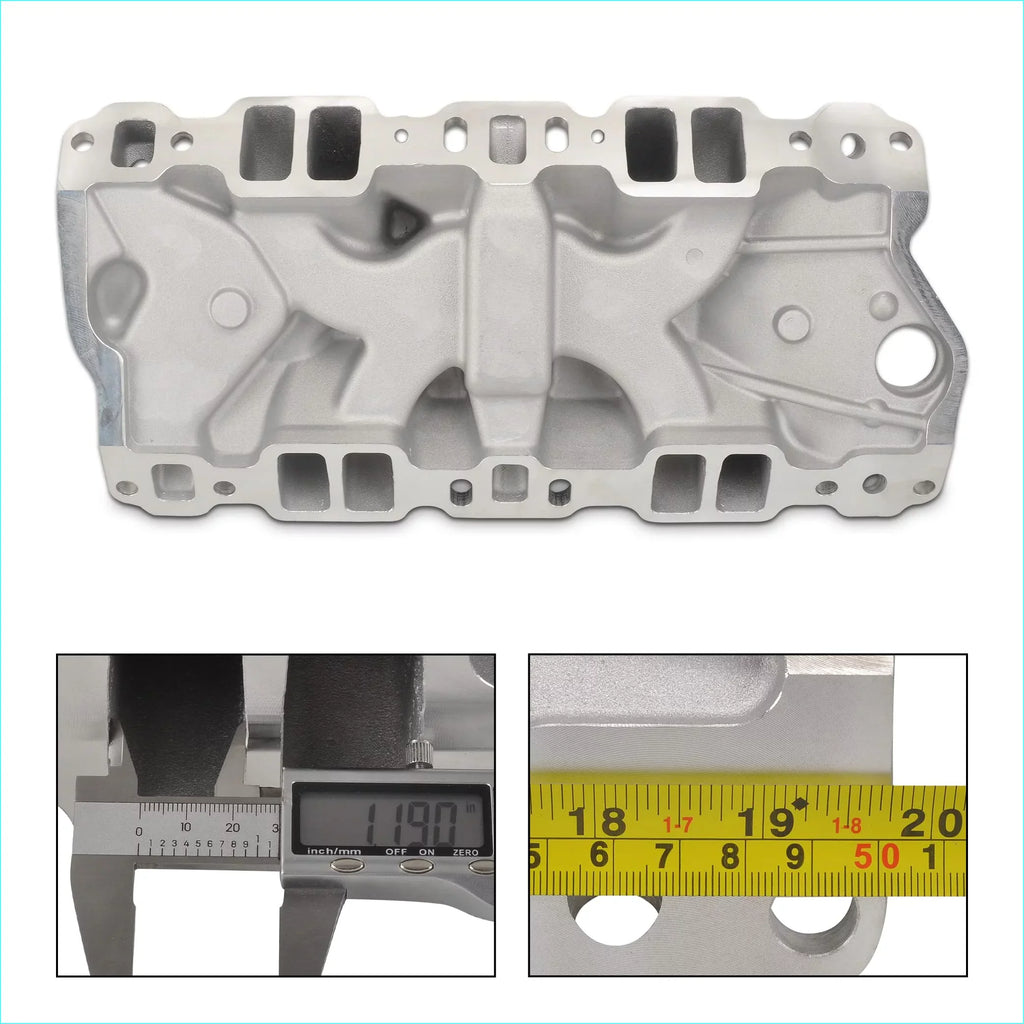 FGJQEFG Small Block Chevy SBC 305 327 350 400 1957-1986 Intake Manifold Dual Plane Aluminum