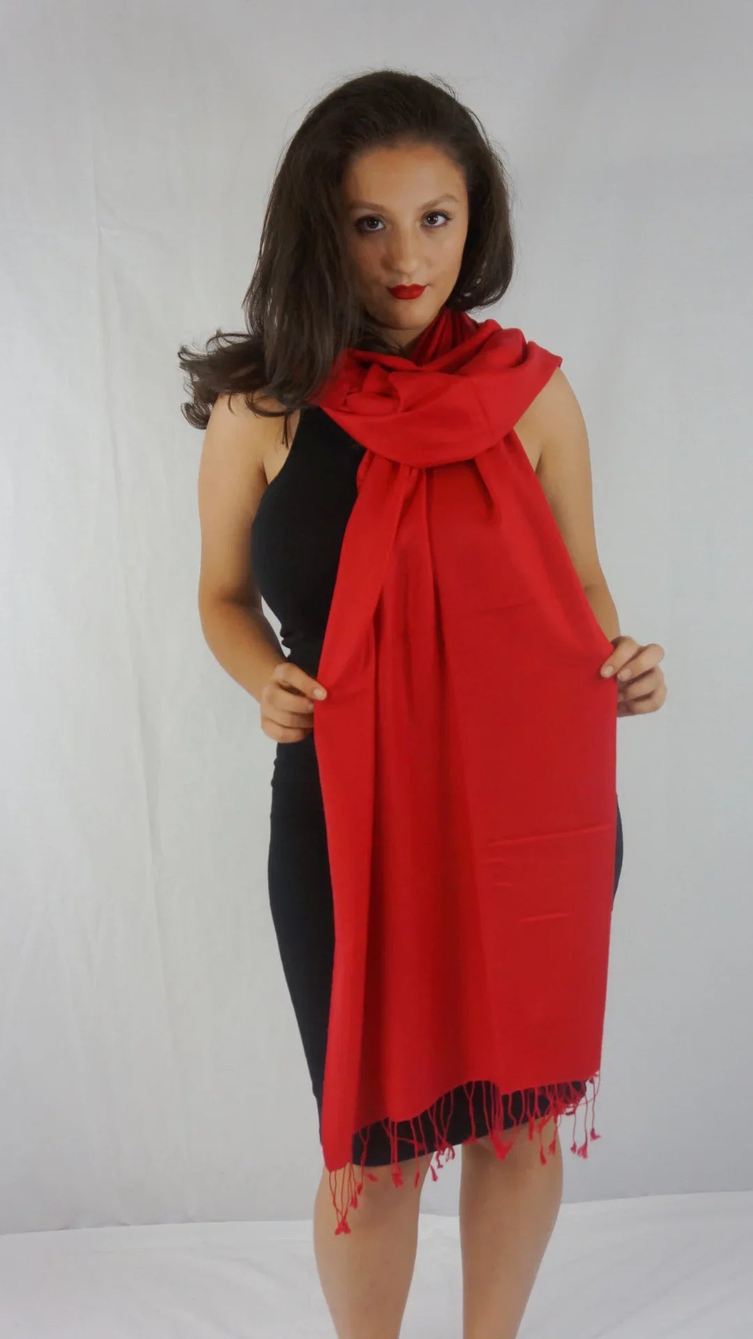 Scarf/Scarves/Shawl/Shawls/Stole/Wrap/Pashmina Scarf/Pashmina Shawl/Cashmere/Cashmere Scarf/Wool/Silk (Lipstick Red)
