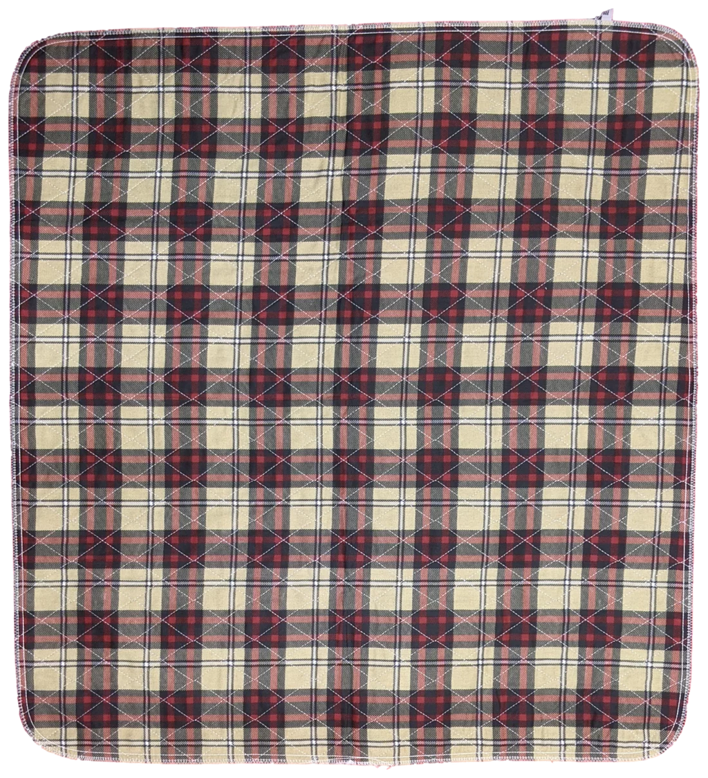 24 Pack Bed Pad Washable Incontinence Underpad - Absorbent Stain Masking Urinary Protection for Seniors Children 34 x 36 Plaid