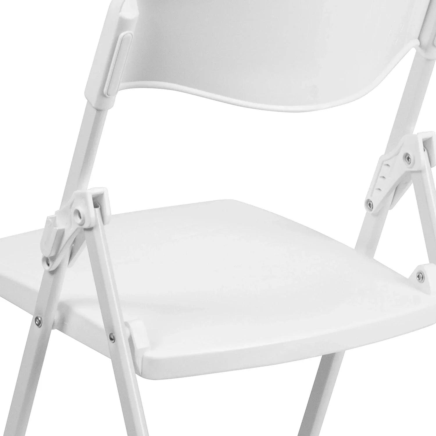 Capacity Heavy Duty White Plastic Folding Chair With Built-In Ganging Brackets. HERCULES Series 500 Lb