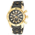 Invicta Men's 0140 Spider Collection Gold Tone Black Dial Rubber Strap Chronograph Watch