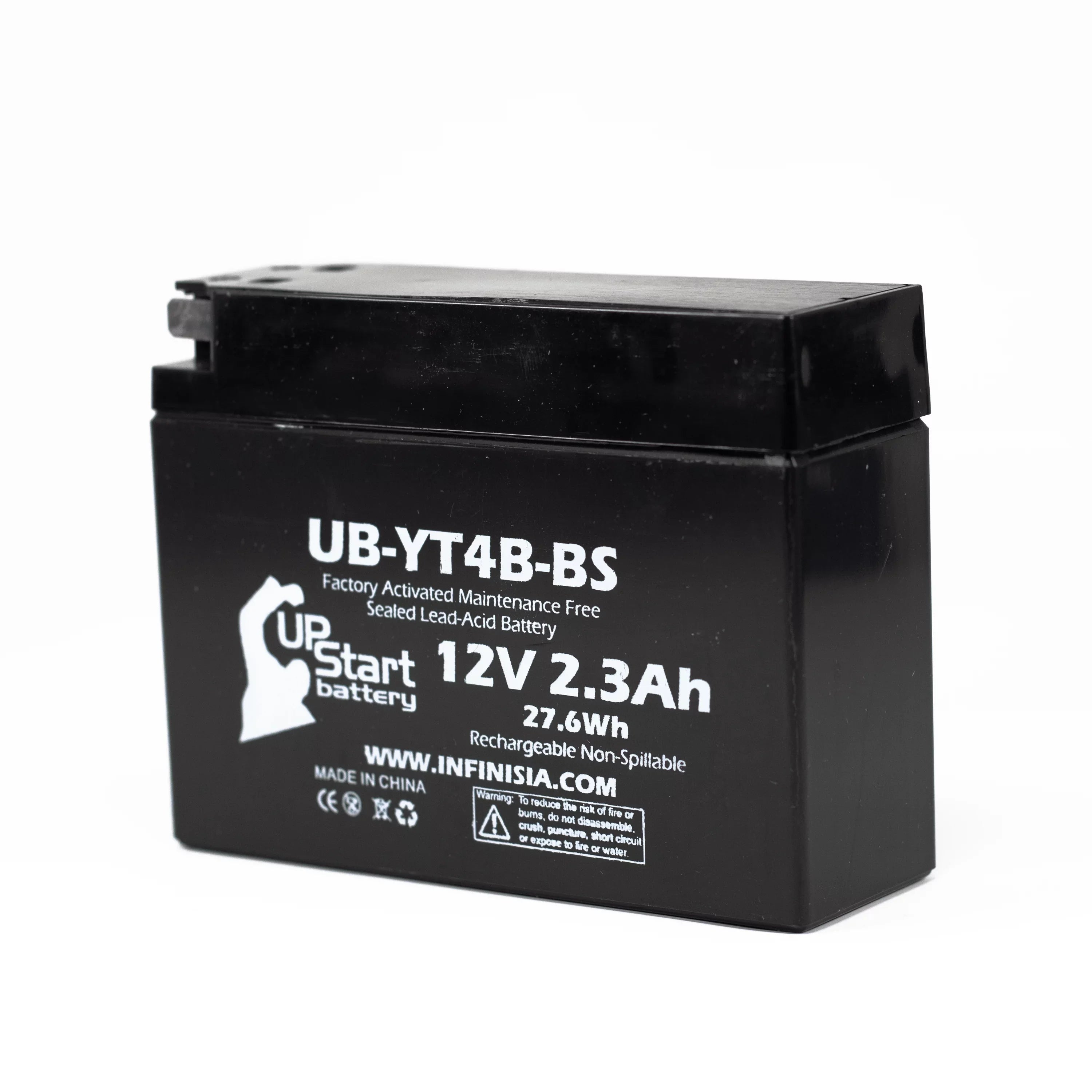 4-Pack UpStart Battery Replacement for 2008 Yamaha SR400 400CC Factory Activated, Maintenance Free, Motorcycle Battery - 12V, 2.3Ah, UB-YT4B-BS