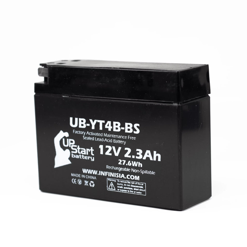 3-Pack UpStart Battery Replacement for 2012 Yamaha SR400 (FI) 400CC Factory Activated, Maintenance Free, Motorcycle Battery - 12V, 2.3Ah, UB-YT4B-BS