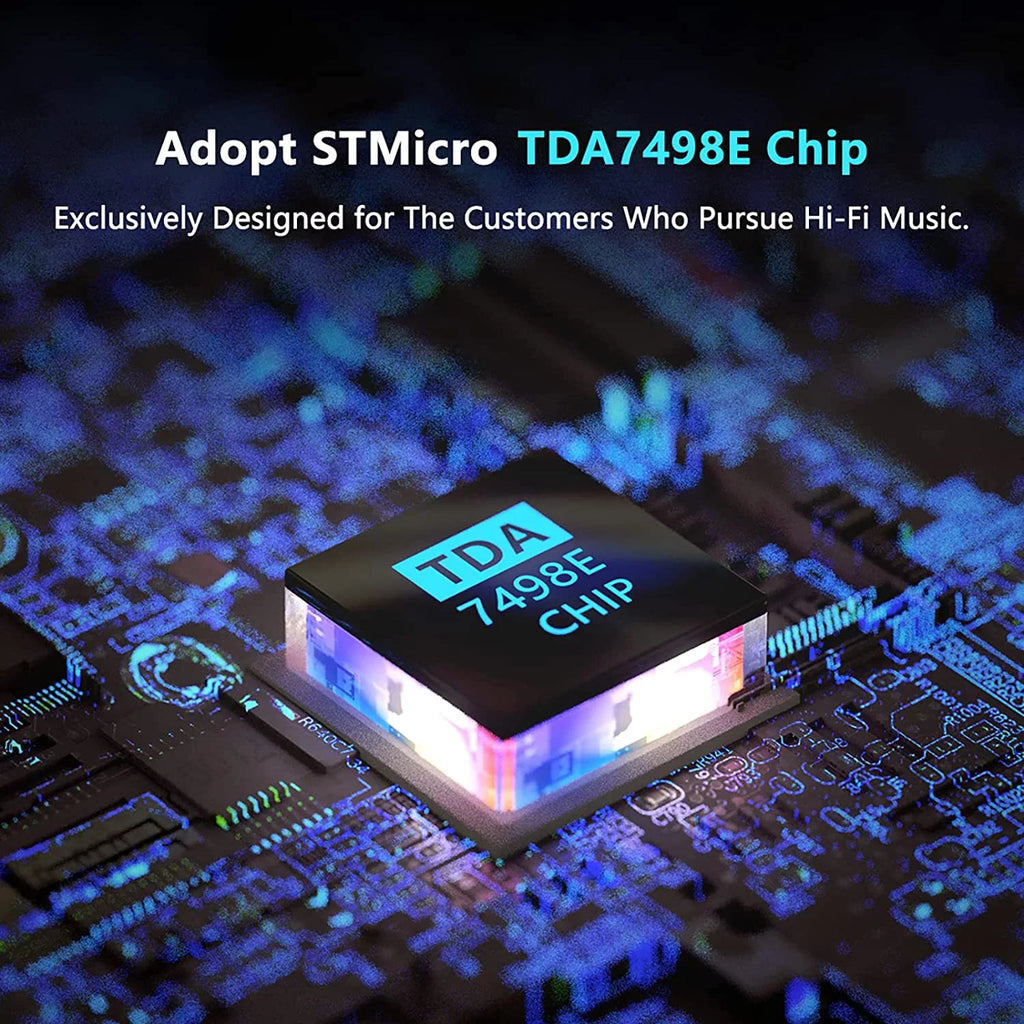 Fosi Audio TDA7498E 2 Channel 160W x2 Stereo Audio Amplifier Mini Hi-Fi Class D Integrated Amp for Passive Speakers with 24V Power Supply