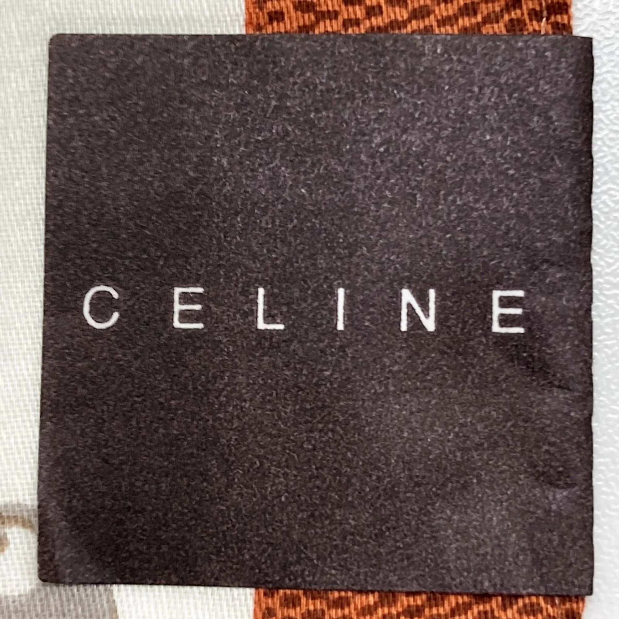 Pre-Owned CELINE Scarf Carriage Saluki Silk White Ladies (Good)