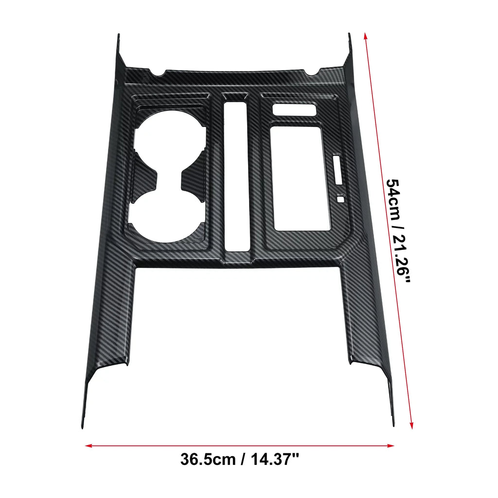 Carbon Fiber Pattern Car Center Console Gear Shift Cup Holder Trim shield for  F-150 2015 2016 2017 2018 2019 Black