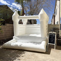 Connsann White Bounce House  Commericial Grade PVC  Jump Castle with Blower & Ball Pit  for Kids Outdoor Indoor Party