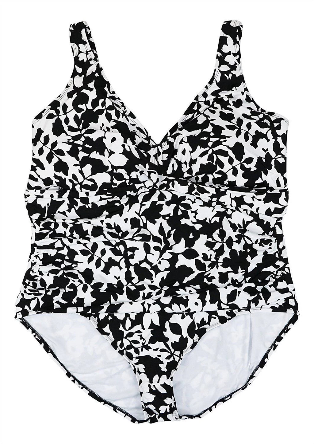 New  9232-2 RALPH LAUREN Plus Size Regent Floral One Piece Bathing Suit 20W $110