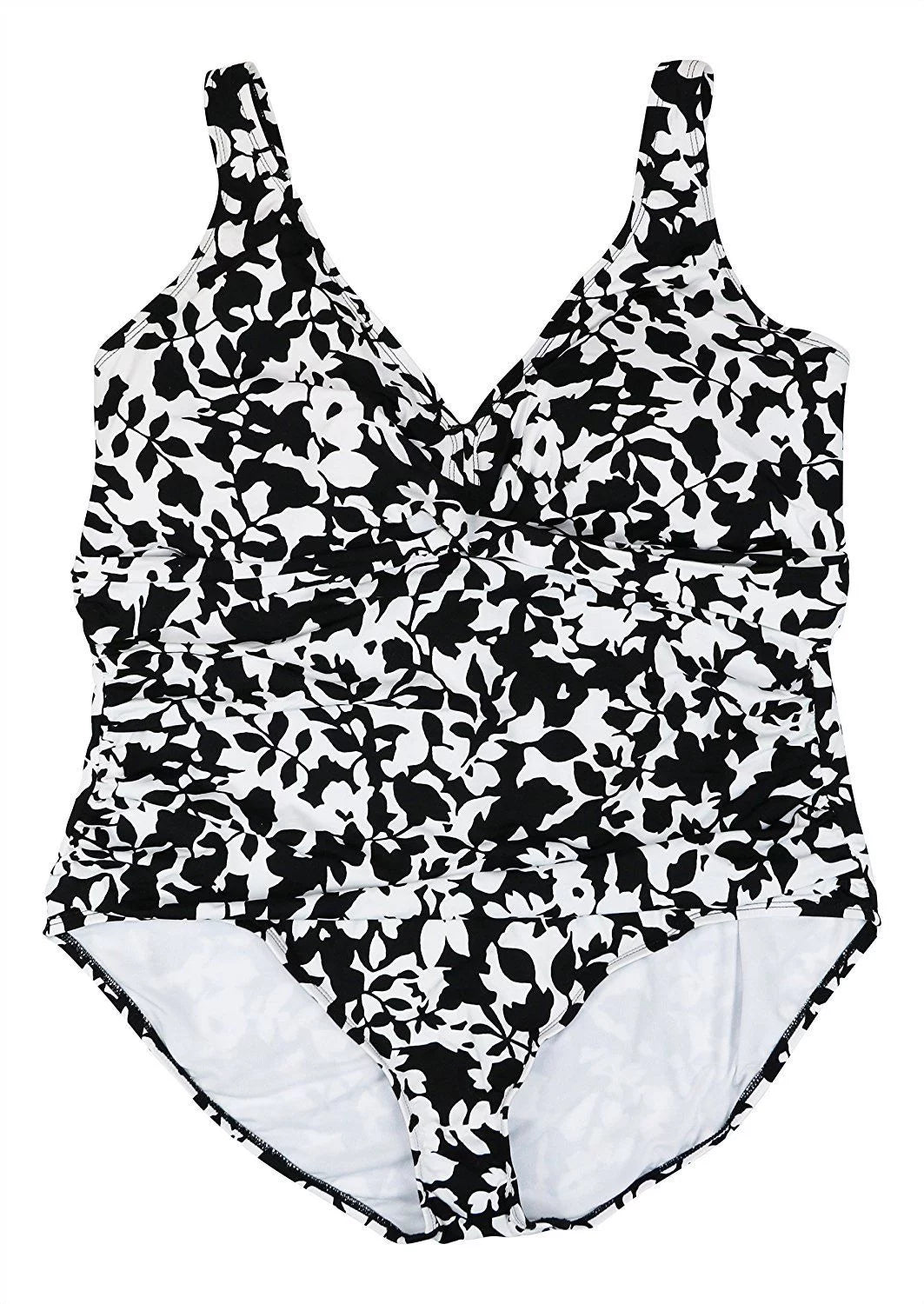New  9232-2 RALPH LAUREN Plus Size Regent Floral One Piece Bathing Suit 20W $110